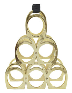 Porte-vin en forme d'étrier de cheval pour 6 bouteilles, finition nickel - Product Image 5