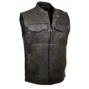 Chaleco de Motociclista de Cuero Genuino, Resistente, con Espacio Oculto para Portación de Armas, para Hombre - Product Image 2