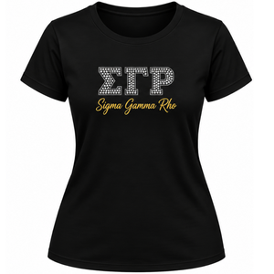 Camiseta Personalizada para Mujer de Sigma Gamma Rho, con Gráfico de Hermandad Griega, de Algodón, Manga Corta, Cuello Redondo, Informal, Venta al Por Mayor - Product Image 1
