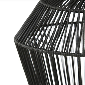 <b>Black</b> Nylon <b>String</b> Handwoven Pendant Lamp Bohemian Style Indoor Rope Hanging Lamp - Product Image 2