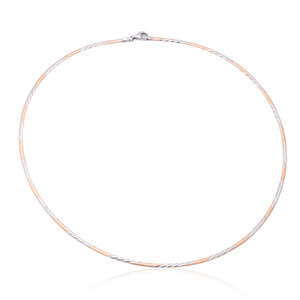 Collier chaîne rigide en or 18 carats certifié SGL avec diamants CZ, bijoux de luxe pour femmes, vente en gros Inde - Product Image 3