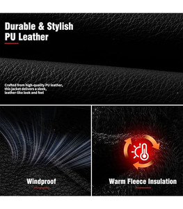 Blouson matelassé élégant noir en similicuir pour femme, fermeture à bouton unique, col roulé, hiver, séchage rapide, respirant, robuste, style motard - Product Image 5