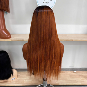 100% Vietnamese Luxury Glueless Bang <b>Wig</b> <b>Brown</b> Color 2x6 Closure Remy Human Hair Super Double Drawn Straight Black Women 100g - Product Image 3