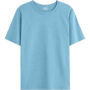 เสื้อยืดคอกลมสีพื้นคลาสสิกสำหรับผู้ชาย ดีไซน์เรียบง่าย ระบายอากาศได้ดี ผลิตจากผ้าโพลีเอสเตอร์/คอตตอน เป็นมิตรต่อสิ่งแวดล้อม เหมาะสำหรับใส่ลำลองทุกวัน - Product Image 4