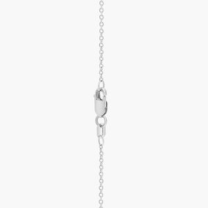 Women's East-West Bezel Solitaire Luxury Pendant <b>Necklace</b> with 1 CTW Oval Cut Lab-Grown Diamond in White Gold - Product Image 3