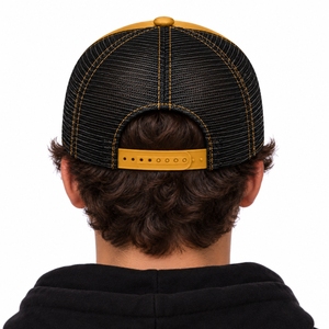 Casquette unisexe à dos en maille, fermeture à pression réglable, casquette décontractée pour l'extérieur, design bicolore, finition lisse, ajustement flexible - Product Image 2