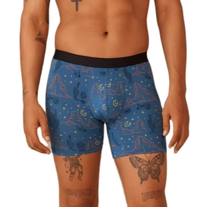 Calzoncillos bóxer de hombre de spandex elástico súper suave con diseño de marca y logotipo personalizado de alta calidad OEM, opciones gráficas multicolor. - Product Image 1