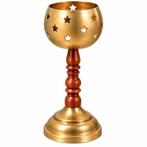 Golden <b>Star</b> Cutout <b>Candle</b> <b>Holder</b> Metal Lantern Home Decoration Wedding Party Ramadan Diwali Christmas Table Decor - Product Image 1