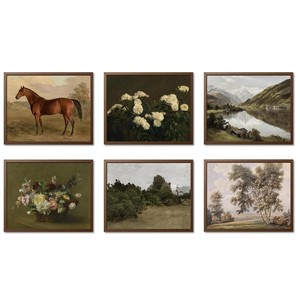Mango Wood Traditional Rectangular Decorative Wall <b>Art</b> Frames-Hand-Painted Botanical Prints Aqudus Saleem Brand Wholesale - Product Image 4