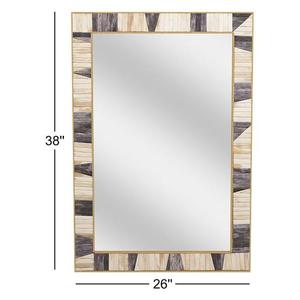 Espejo de Pared con Incrustaciones de Hueso Rayado, Decoración Hecha a Mano para el Hogar - Product Image 5