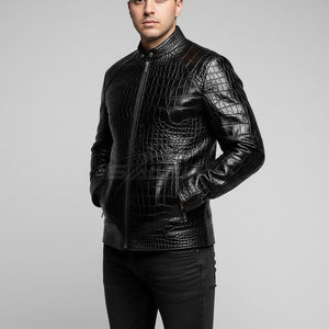 Durable Genuine <b>Leather</b> Outerwear With Raised Pattern Details And Soft Lining For Comfortable Wear Embossed <b>Leather</b> <b>Jacket</b> - Product Image 5
