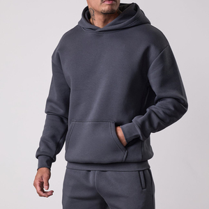 Sweat-shirts à capuche noirs personnalisés pour hommes, en coton épais et lourd (480 GSM), vierges, coupe oversize, pour la fabrication de hoodies - Product Image 1