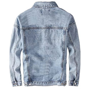 Veste en jean tendance pour homme, classique, boutonnée, vêtement d'extérieur en jean, streetwear urbain décontracté, vêtements de tous les jours, veste en jean pour homme - Product Image 2