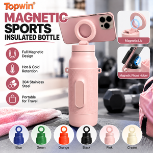 Vaso Térmico Magnético de Acero Inoxidable 304, Botella de Agua al Vacío con Soporte para Teléfono, Portátil para Gimnasio y Viajes - Product Image 1