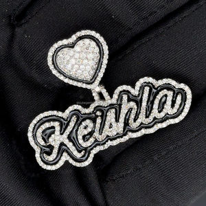 จี้ตัวอักษรเคลือบเงาเรืองแสงในที่มืด แบบฮิปฮอป ชุบทอง เงินแท้ 925 ประดับเพชรโมอิสซาไนต์ VVS ระดับพรีเมียม - Product Image 4