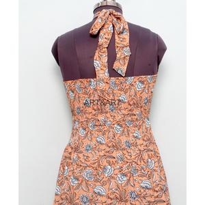 Robe longue en coton doux à imprimé floral, style simple pour les fêtes, écologique, sans manches, faite à la main en coton indien pour femmes - Product Image 6