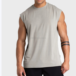 Débardeur à col rond confortable de haute qualité pour hommes, ample, respirant, sans manches, t-shirt, veste pour logo personnalisé - Product Image 1