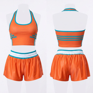 Ensemble soutien-gorge et short personnalisé pour femme, idéal pour la danse, le cheerleading, la gymnastique, avec impression par sublimation - Product Image 3