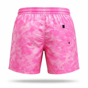 Custom <b>Men</b> Quick Dry Pink Beach Board Shorts | Sublimation Swim <b>Trunks</b> | Lightweight Polyester Swimwear with Elastic Drawstring - Product Image 3