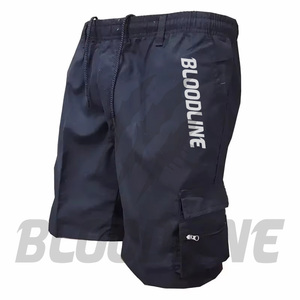 Bermuda Cargo Homme BLOODLINE Taille Mi-Haute Élastique Séchage Rapide Style Décontracté avec Poches Camouflage Enduit PU 220g - Product Image 1