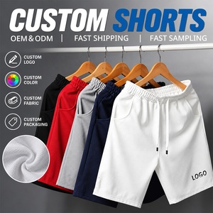 Pantalones Cortos Deportivos Personalizados para Hombre, Cintura Media, Transpirables, Tejidos, 100% Algodón, Color Sólido, Cordón Ajustable, Bolsillo Elástico, OEM, Atlético - Product Image 1