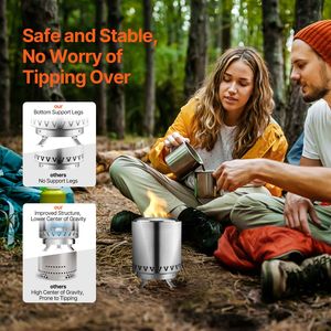 Braciere da Tavolo Portatile in Acciaio Inox da 6 Pollici, Caminetto per Interni ed Esterni, Bruciatore a Alcool per Preparare S'mores, Fornello a Legna - Product Image 4
