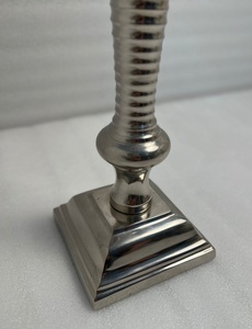 Traditional Brass <b>Candle</b> Holder With Nickel Finish For Festive Decoration And Luxury Home Styling - Product Image 2
