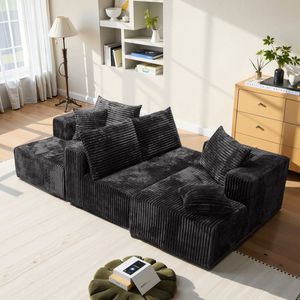 Divano Modulare a U Moderno e Minimalista in Corduroy, Design Componibile Senza Necessità di Montaggio, Confortevole per Soggiorni e Camere da Letto - Product Image 4