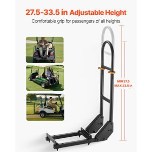 Barra di supporto per golf cart da 17,7 x 9,3 x 35,6 pollici, compatibile con la maggior parte dei carrelli, facile installazione, nessuna modifica necessaria, barre in metallo. - Product Image 3