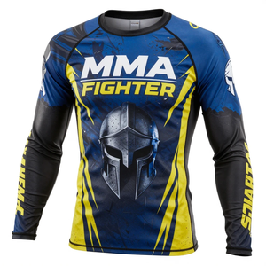 Camiseta de Compresión con Diseño Personalizado para MMA, Manga Larga, Impresión por Sublimación, Servicio OEM, Camiseta Deportiva - Product Image 1