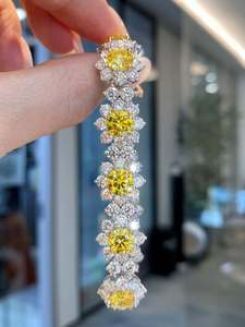 Bracelet à breloques en saphir jaune naturel en argent sterling 925, pierre de naissance de novembre, idéal pour cadeau de fête, vente en gros - Product Image 2