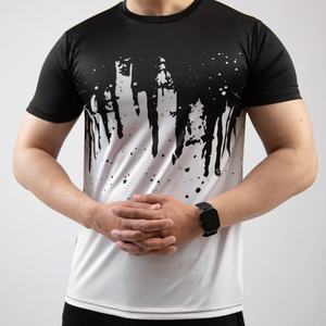 Camiseta de Manga Corta con Cuello Redondo y Logotipo Personalizado por Sublimación para Hombre, Talla Grande, de Lona, Secado Rápido, Transpirable, 100% Algodón, Ecológica - Product Image 1