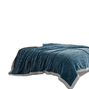 ผ้าแจ็คการ์ดสีน้ำตาลถักเชอร์ปาผ้าห่มสองชั้นผ้าเชอร์ปาสำหรับโซฟาเบดสไตล์ใหม่หรูหราคลื่นนุ่มพิเศษ - Product Image 1