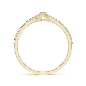 Bague de fiançailles en or 10K, 14K, 18K ou argent 925, 935 avec diamant de laboratoire taille princesse et diamants ronds - Product Image 4