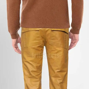 Pantalones de Cuero para Hombre, Corte Recto, Ligeros, Cintura Media, de Alta Calidad, para Uso Casual al Aire Libre - Product Image 5