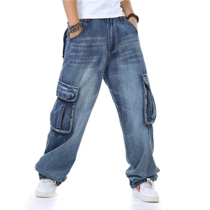 Patchwork Denim <b>Jeans</b> <b>Men</b> <b>High</b> <b>Waist</b> Distressed Cotton Casual Style Autumn Wear Regular Fit Midweight Stonewashed - Product Image 5