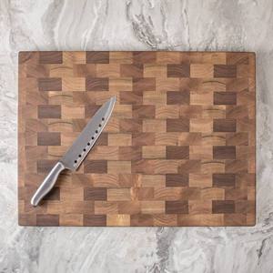 Planche à découper en bois d'acacia de qualité supérieure, planche de boucher avec rainure profonde pour les jus, écologique, passe au lave-vaisselle, pour la préparation des aliments - Product Image 2