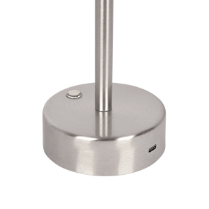 Lampada da tavolo a LED ricaricabile Elegance in nichel spazzolato con interruttore touch a LED - Product Image 2