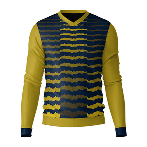Camisetas Casuales de Cuello en V para Hombre de Alta Calidad, Negras, de Manga Larga, Lisas, Teñidas, en Paquete Múltiple, Disponibles al por Mayor - Product Image 1