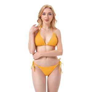 Ensemble de bikini à col halter pour femmes pas cher, vente de maillots de bain modernes deux pièces, séchage rapide, spandex/polyester, léger, confortable, plage - Product Image 6