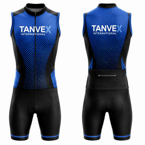 Traje de Ciclismo Ecológico TANVEX International Unisex Negro Naranja con Estampado por Sublimación Transpirable 100% Poliéster Talla Adulto - Product Image 5