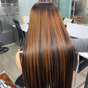 Peluca de Cabello Humano Liso Natural Color Marrón Oscuro, Cabello Humano Virgen de Alta Calidad, 100% Cabello Humano - Product Image 1