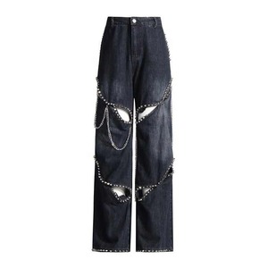 Jeans de Mezclilla para Mujer 2026 de Alta Calidad con Logotipo Personalizado, Pantalones de Mezclilla Lavados para Mujer, Jeans Rectos de Color Sólido a la Moda para Chicas - Product Image 3
