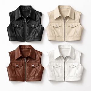 Chalecos de Cuero Curtido Transpirable OEM para Mujer - Moda Otoñal, Pedidos al por Mayor Directamente del Fabricante - Product Image 5