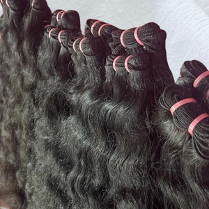 Extensions de cheveux indiens vierges Remy de 24 pouces, texture ondulée naturelle, double trame machine, qualité supérieure, provenance temple du sud de l'Inde - Product Image 4
