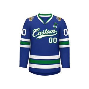 Maillots de hockey sublimés de haute qualité OEM, design personnalisé, logo brodé, uniformes de hockey, maillot de style hockey sur glace réversible - Product Image 1