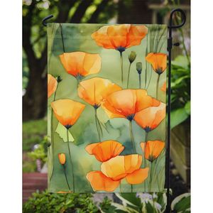 Californie coquelicots aquarelle jardin drapeau multicolore œuvre pour boîte aux lettres Patio cour décoratif lits de fleurs bannière californie - Product Image 3