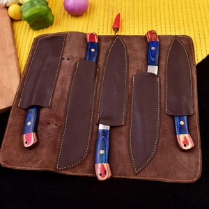 UA Supplies – Ensemble de 5 couteaux de chef en acier Damas forgé à la main, manche ergonomique en bois, style moderne, pleine longueur de lame, ambidextre - Product Image 6