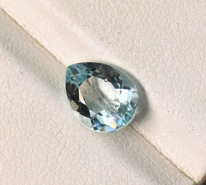 Aigue-marine de laboratoire Poire à facettes Pierres précieuses libres 10X7mm à 16X12mm Tailles Créatives pour la fabrication de bijoux Couleur bleue - Product Image 5