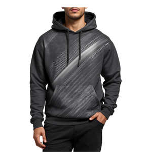 <b>Men</b> Charcoal Grey Sublimation Hoodie Carbon Motion Graphic Oversized Fashion Apparel - Product Image 4